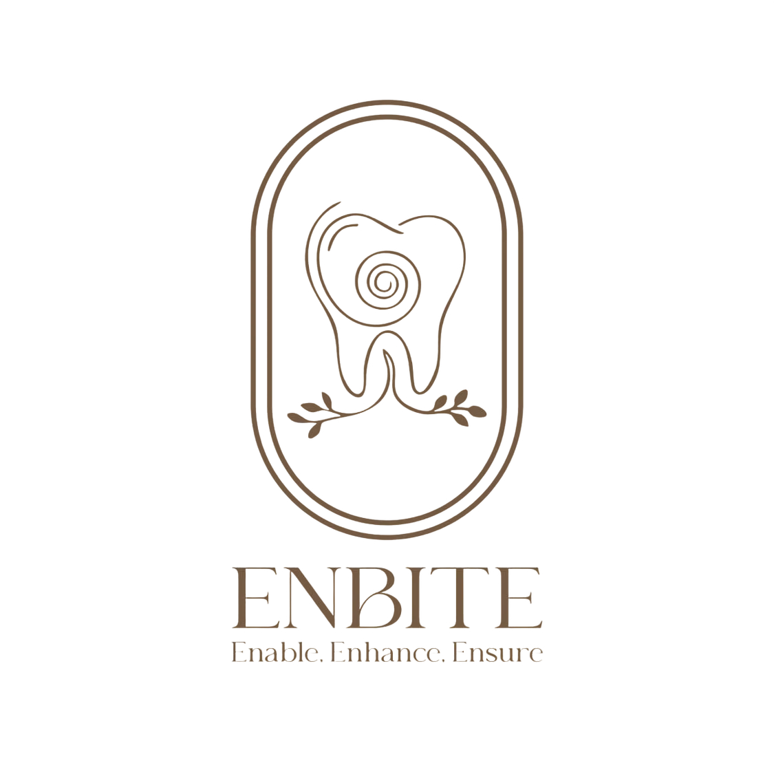 ENBITE logo with tooth symbol and tagline Enable Enhance Ensure